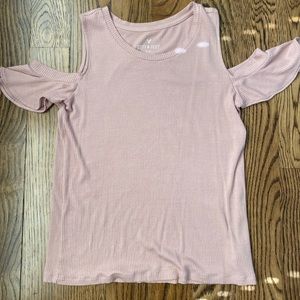 Light pink open shoulder top